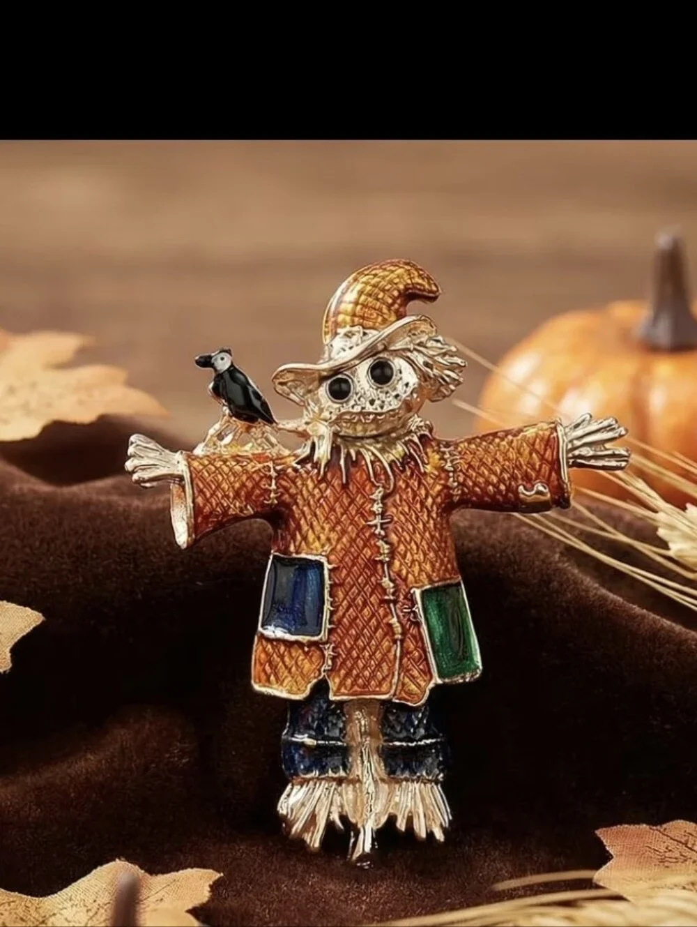 Scarecrow Fall Decor Brooch NEW